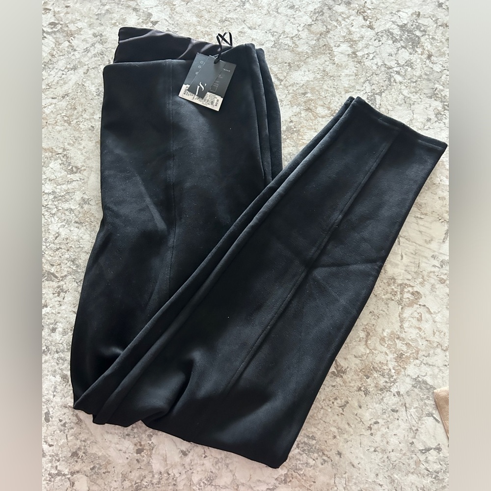 Simply Vera Vera Wang Pull On Pants Size XL Black Faux Suede Fall Winter NWT
